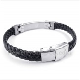 Men's Titanium Leather Bracelet