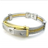 Men's Titanium Diamond Cable Bracelet