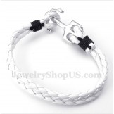 Men's Leather Anchor Bracelet