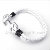 Men's Leather Anchor Bracelet