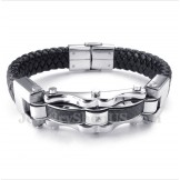 Men's Titanium Carbon Fiber Leather Bracelet