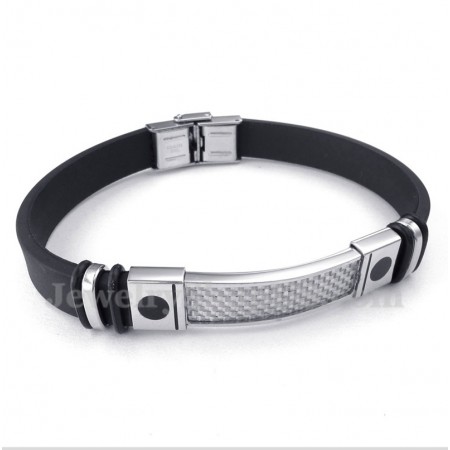 Men's Titanium Carbon Fiber Rubber Bracelet