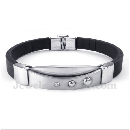 Men's Titanium Diamond Rubber Bracelet