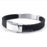 Men's Titanium Diamond Rubber Bracelet