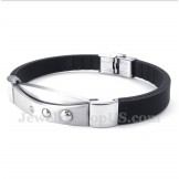 Men's Titanium Diamond Rubber Bracelet