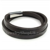 Men's Titanium Leather Bracelet