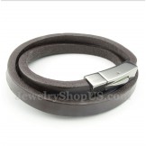 Men's Titanium Leather Bracelet