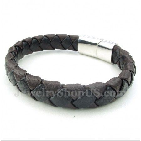 Men's Leather Titanium Bracelet