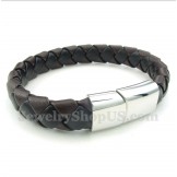 Men's Leather Titanium Bracelet