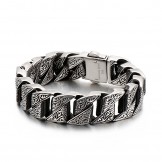 Cool Personality Retro Floral Titanium Bracelet for Men