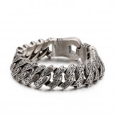 Cool Personality Retro Floral Titanium Bracelet for Men