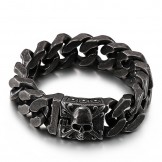 Cuban titanium chain bracelet men's titanium skull bracelet