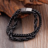 Men's Titanium double layer bracelet 