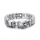  Cool skull bicycle chain titanium bracelet for men