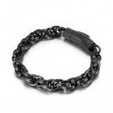  Simple fashion chic style biker titanium bracelet for men