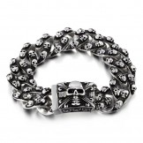  Cool retro skull men's titanium bracelet rock chic ghost head bracelet tide men's accessories