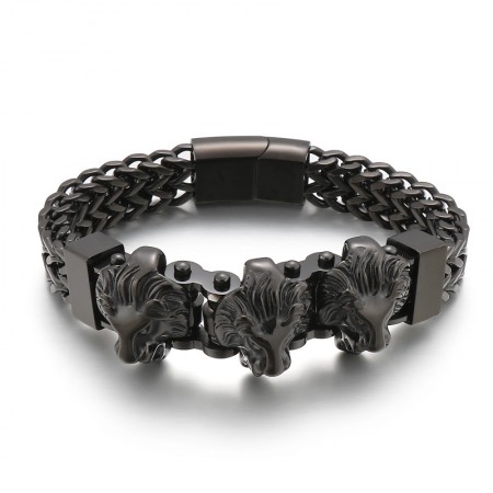  Bully skull wolf head lion head men's titanium bracelet mixed batch