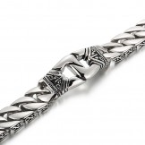  Retro chic wind pattern portrait casting pattern edge titanium bracelet for men