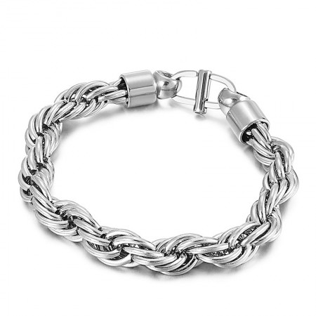   Men's oval twist necklace with sunburst clasp titanium bracelet