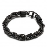   Men's oval twist necklace with day buckle titanium bracelet