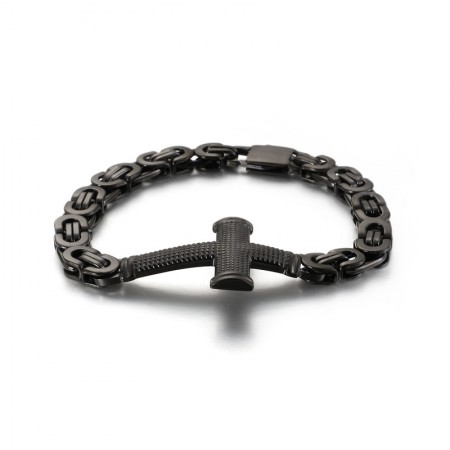  Popular fashion street cross back to the chain titanium men's bracelet