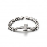  Popular fashion street cross back chain titanium bracelet for men