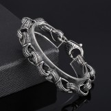 Popular retro new listing black hand pulling pattern titanium men's bracelet