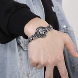 New casting jewelry retro Cool Chief pattern titanium men's bracelet