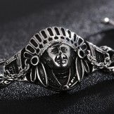 New casting jewelry retro Cool Chief pattern titanium men's bracelet