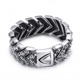 Big skull titanium bracelet fashion chic